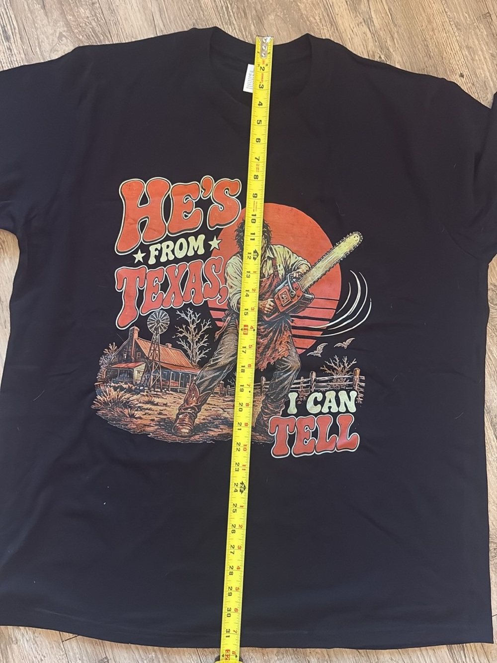 Men's Black Graphic Tee - 'He's From Texas, I Can Tell'